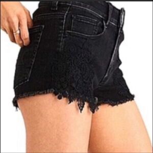 EUC WOMEN’S 8 AMERICAN EAGLE SUPER SUPER STRETCH X HI-RISE SHORTIE LACE SHORTS